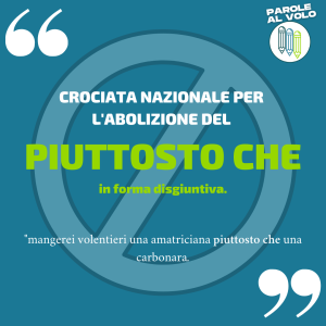 crociata contro il piuttosto che